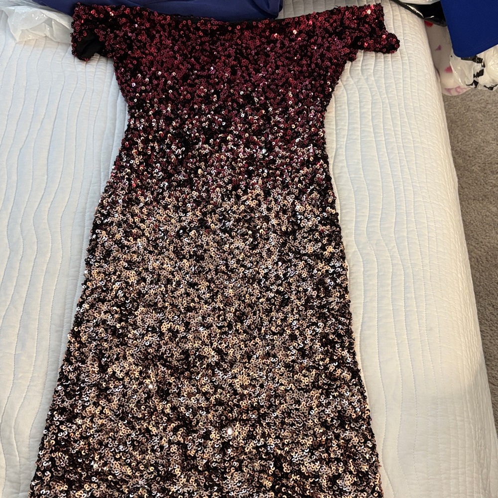 B. Smart Black and Pink Sequin Dress